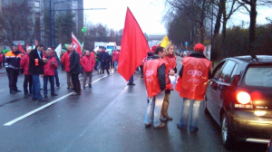 Manifestation : barrage filtrant de la FGTB et la CSC à Namur